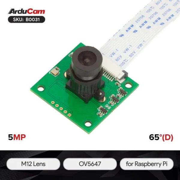 Arducam 5MP OV5647 caméra M12 pour Raspberry Pi.